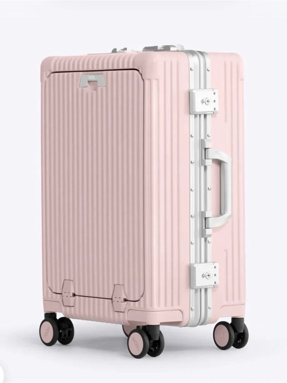 Pink Hard-Shell Rolling Storage Case with Spinner Wheels